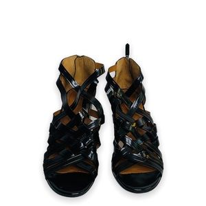 Givenchy black mismatch strapped open toe heels sz 39 and 40, 9 and 10